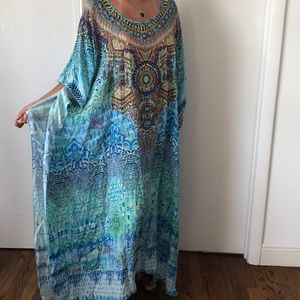 100% silk long kaftan